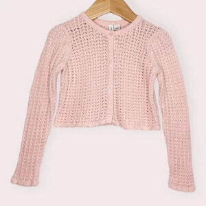 Janie and Jack‎ cardigan sweater cropped light pink pointelle size 3 years